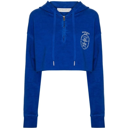 Golden Goose Truien journey ws cropped zip up hoodie blue blau