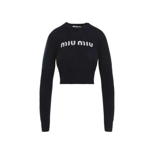 Miu Miu Blue Wool Crewneck Pullover Blue 