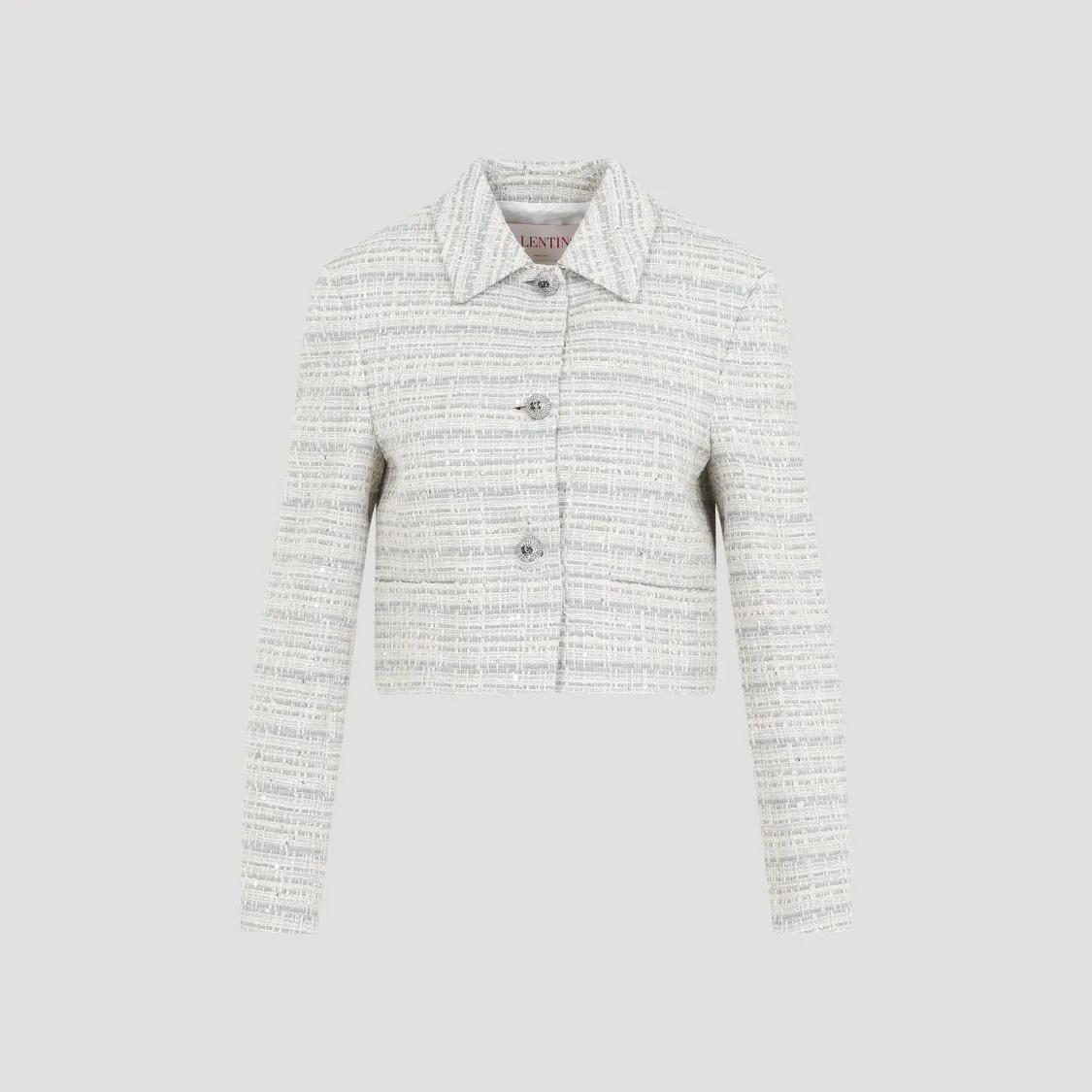 VALENTINO - Gray And Blue Tweed Blazer - Größe 40 - grau