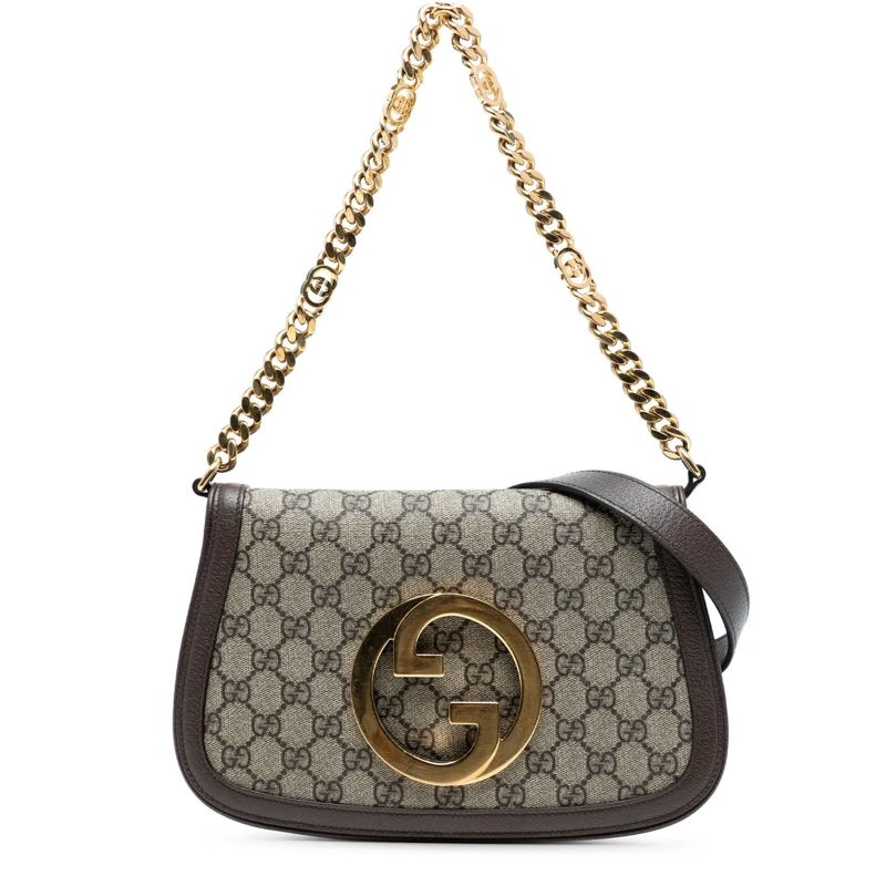 Gucci Sac à bandoulière Small GG Supreme Blondie Chain Satchel braun