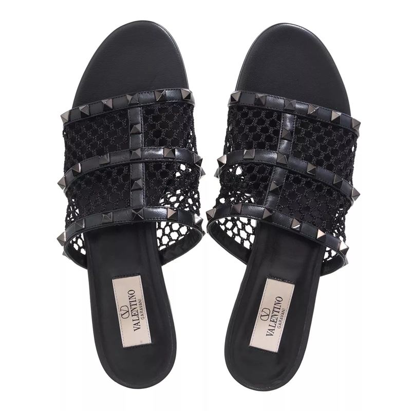Valentino Garavani Slides Sandal Rockstud Nero(Image 4)