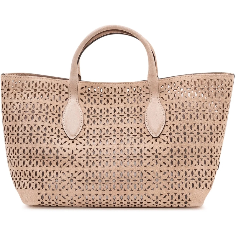 Gianni Chiarini Shopper Borsa Tote Traforata con Doppi Manici beige(Image 3)