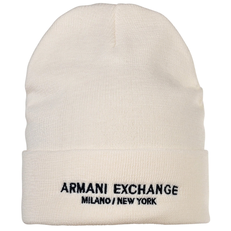 Armani Exchange Hut Cappello Beanie weiss