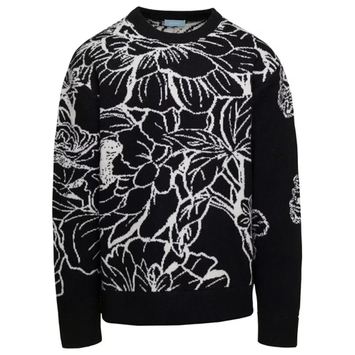 3.Paradis Knit Crewneck Sweater Flowers Black 
