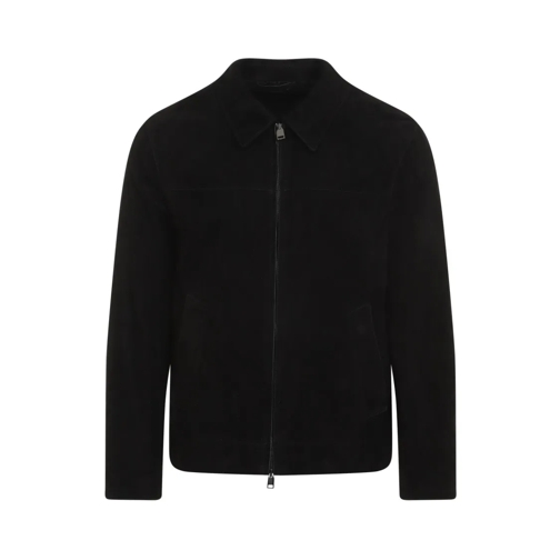 Brioni Shirt Collar Blouson Black Overgangsjas