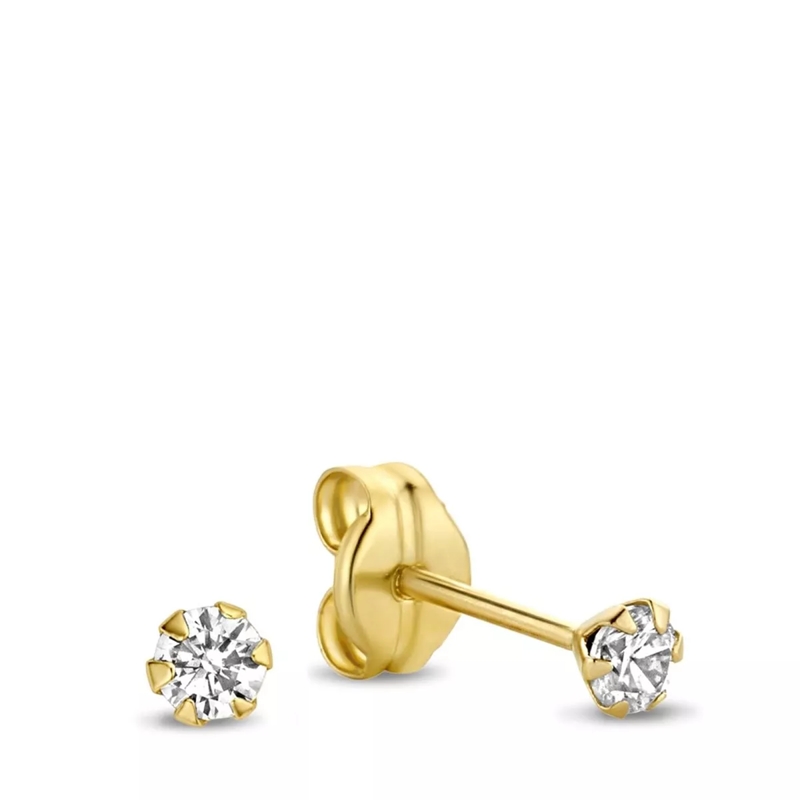 Isabel Bernard Boucles d'oreilles à tige Rivoli Elise 14 Karat Ear Studs With Zirconia Gold
