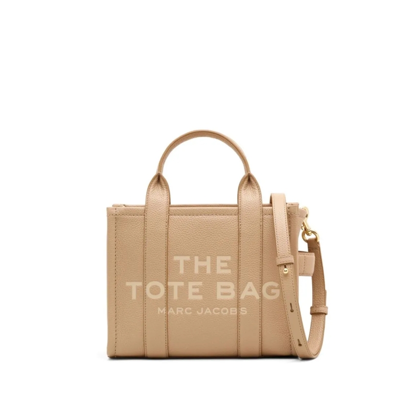 Marc Jacobs Fourre-tout Textured Leather Tote Bag With Embossed Branding Brown