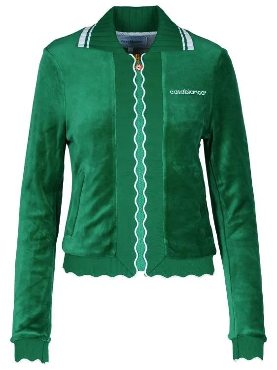 Casablanca - Track%27 Green Cotton Blend Sweatshirt - Größe M - grün