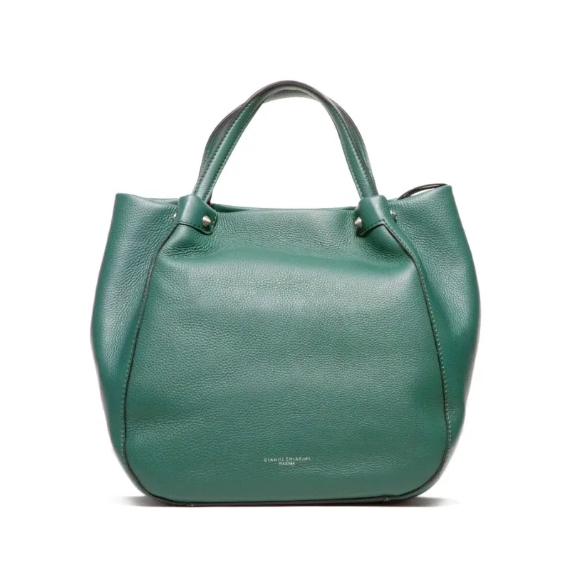 Gianni Chiarini Fourre-tout Dark Green Hammered Leather Handbag Green