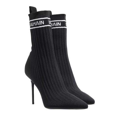 Balmain Skye Knit Ankle Boots Black Bottine