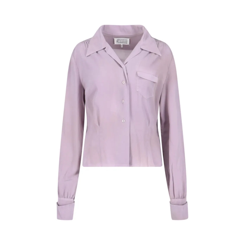 Maison Margiela Overhemd Tailored Pink Shirt With Classic Collar And Button Pink