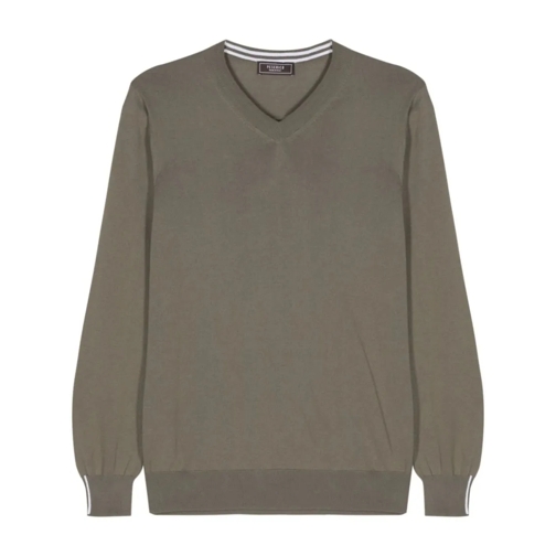 Peserico Pullover Fine-Ribbed Cotton Jumper Green