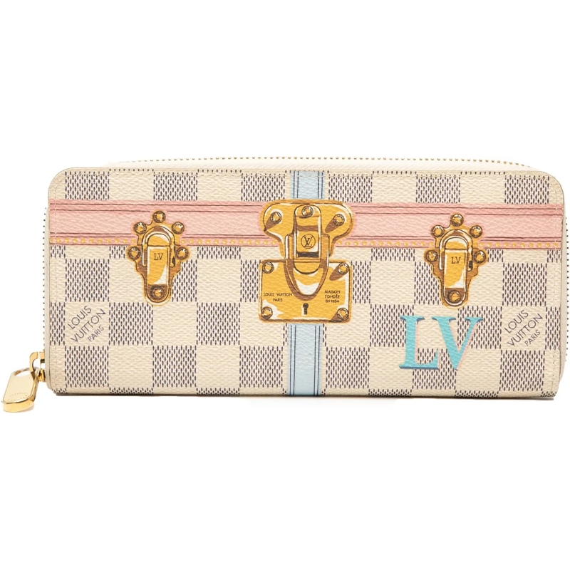 Louis Vuitton Geldbörse Damier Azur Summer Trunks Zippy Long Wallet weiß