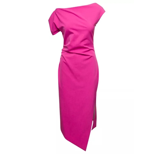 Del Core Cold Shoulder Draped Dress Pink 