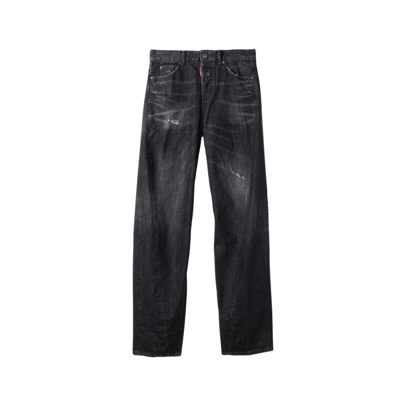 Dsquared2 Jeans Relaxed Fit Wide-Leg Jeans Black