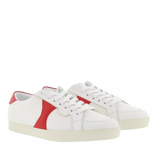 Celine Triomphe Low Lace Up Sneaker Mesh Calfskin White/Red lage-top sneaker