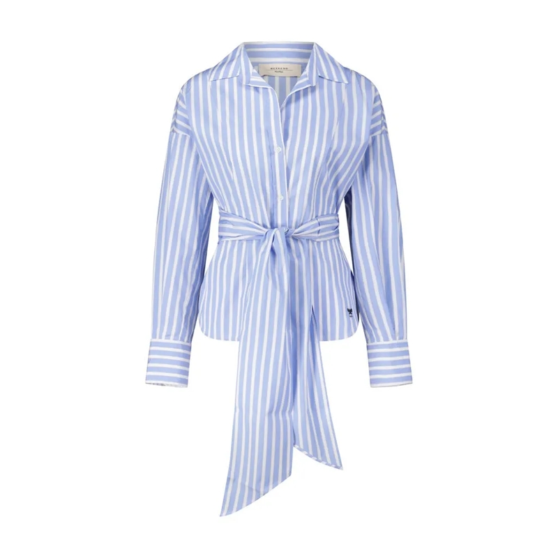 WEEKEND Max Mara Chemisier Gestreifte Hemdbluse Torino Hellblau
