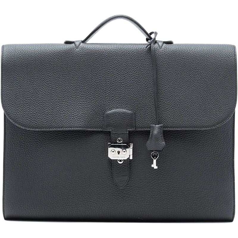 Hermès Tote Togo Sac A Depeches 38 schwarz