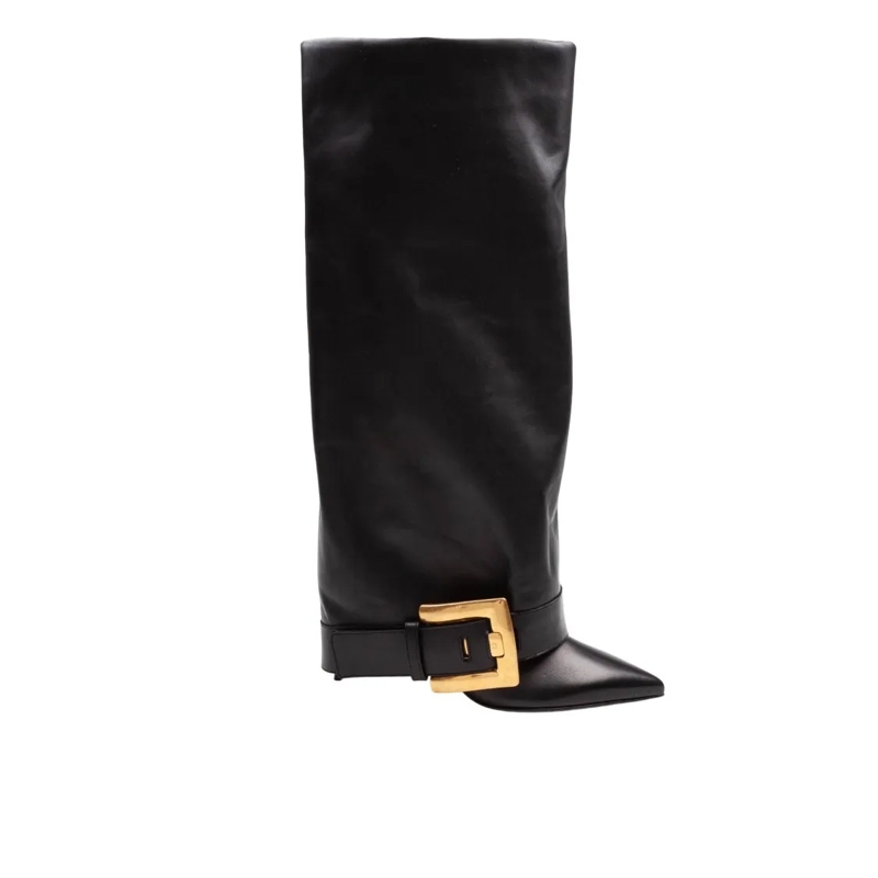 Balmain Stiefel Anthem Leather Boots, Black Black