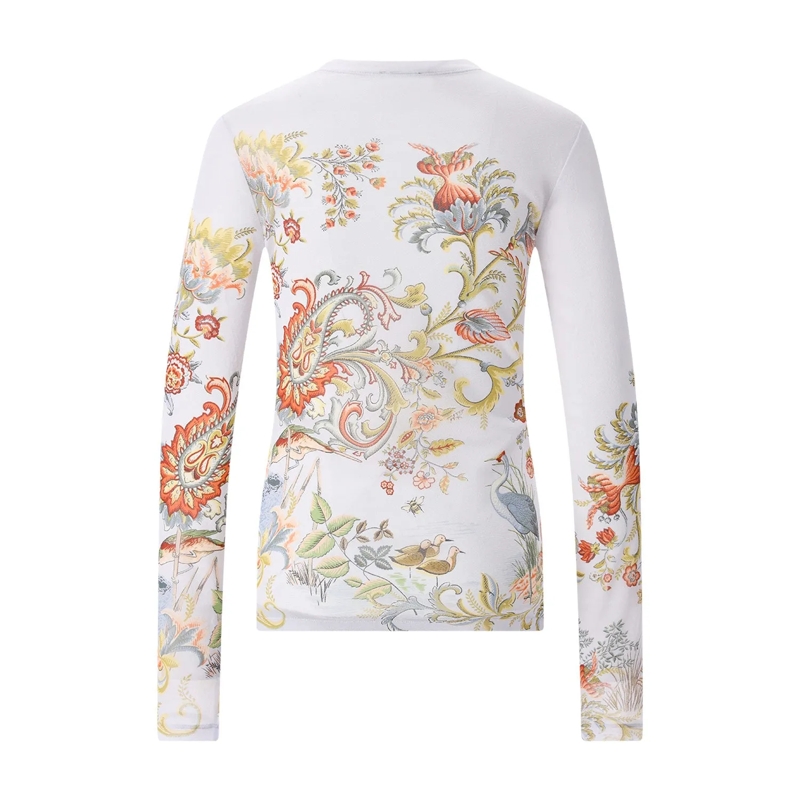 Etro T-Shirt Langarm-Oberteil mit floralem Muster blau(Image 2)