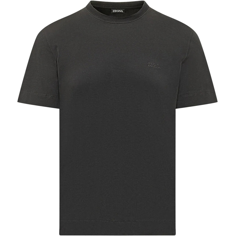 Zegna T-shirt T-Shirt con Girocollo Minimal dunkelgrau