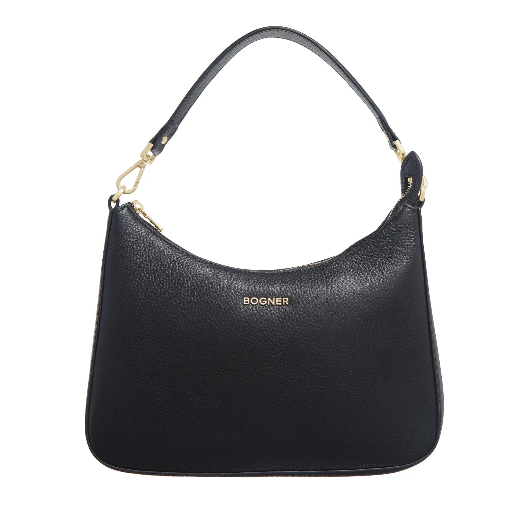 Bogner Hobo Bags - Wallis Odette Shoulderbag Lhz - Gr. unisize - in Schwarz - für Damen - aus Synthetisches Material & Textil & Leder & Leder