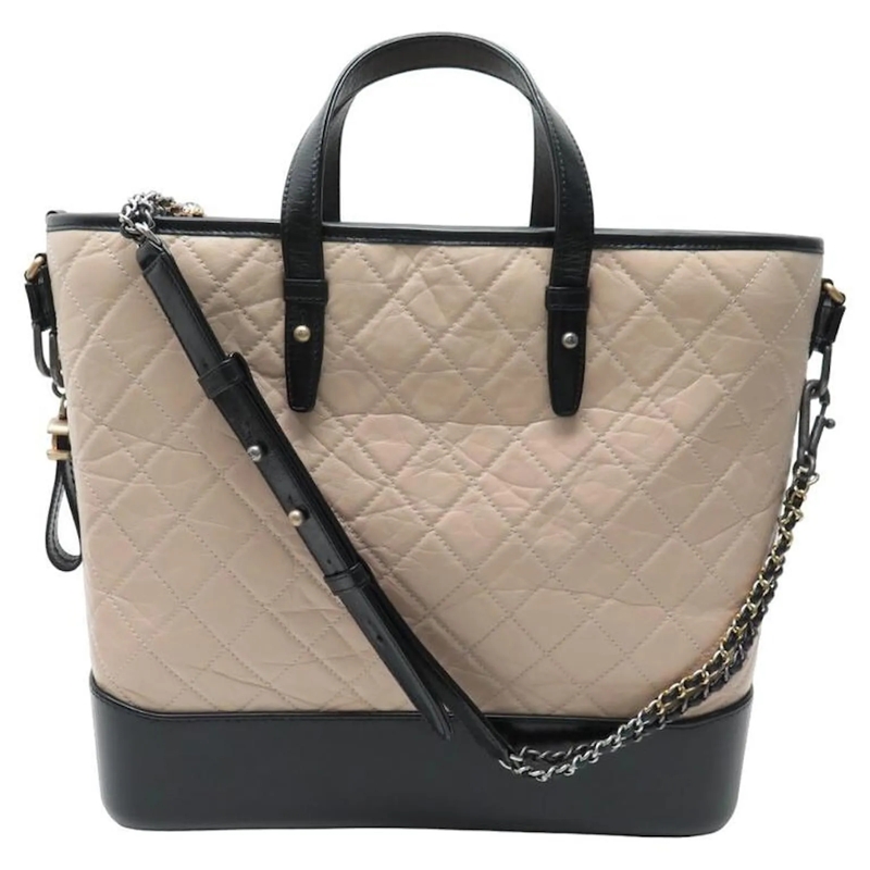 Chanel Crossbody Bag NEUE CHANEL GABRIELLE GM QUILTED LEDER SCHULTERTAS beige