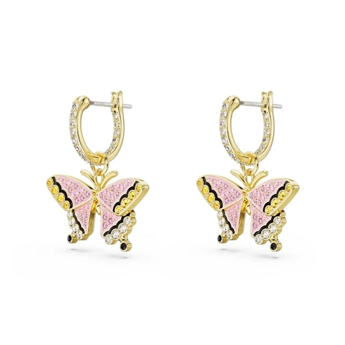 Thumbnail - Swarovski Ohrringe - Idyllia drop earrings, Butterfly, Gold-tone plated - Gr. unisize - in Mehrfarbig - für Damen