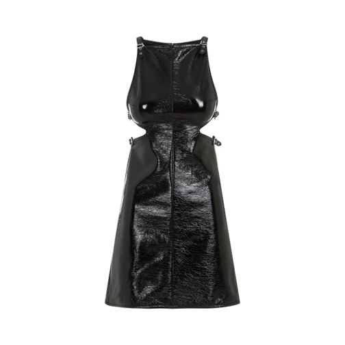 Courrèges Mini-Kleider Slash Buckle Vinyl Black Cotton Dress Black