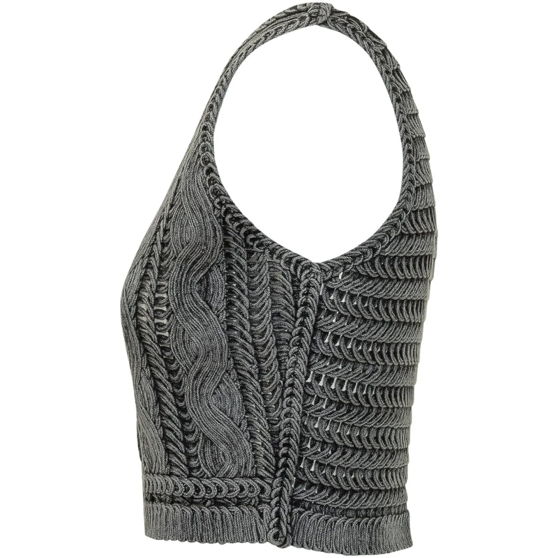 Pinko  Top in Maglia con Bottoni dunkelgrau(Image 3)