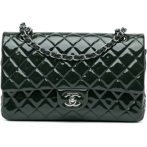 Chanel Sac à bandoulière 2014 Medium Classic Patent Double Flap blau