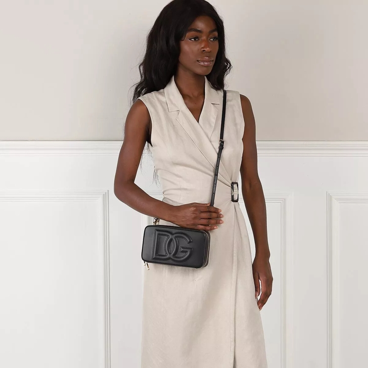 ショルダーバッグ・ポシェット DOLCE & GABBANA DG LOGO SMALL LEATHER CAMERA BAG Small calfskin DG Logo Bag camera bag in Black for Women