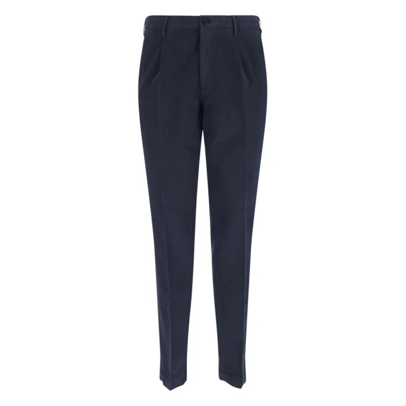 Incotex Chino Navy Chinos With Pleated Front And Classic Straigh Blue