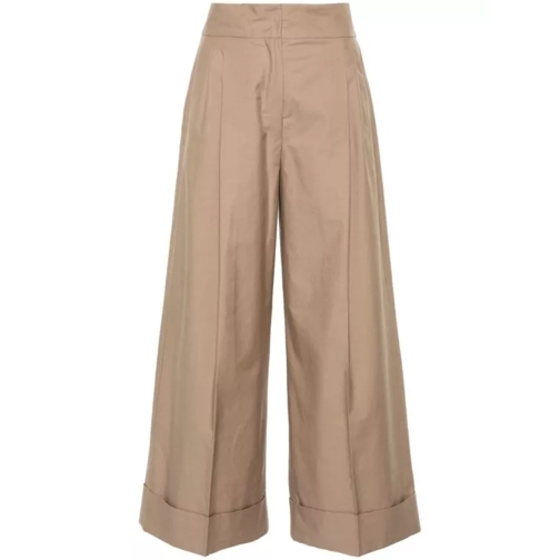 Max Mara Beige Cotton Pant Brown 