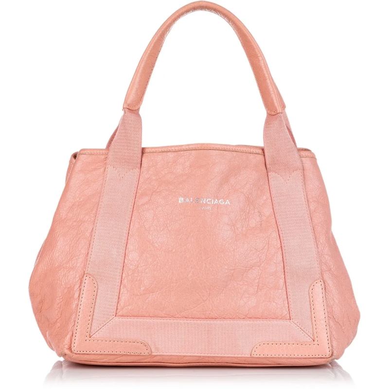 Balenciaga Shopper Navy Cabas S Leather Tote Bag rose