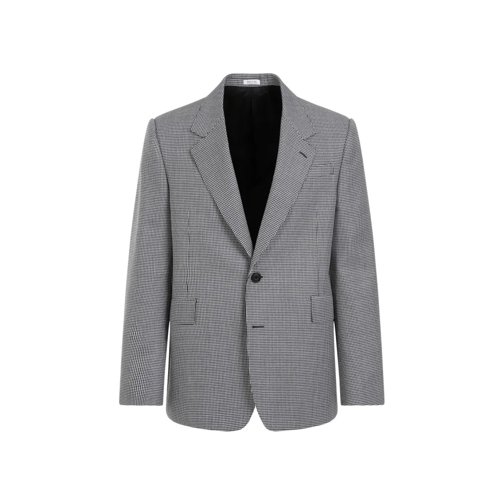 Alexander McQueen Blazer Black White Wool Jacket Grey