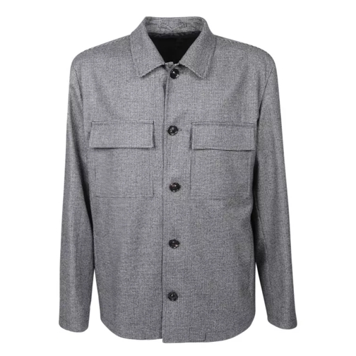Lardini Wool And Cashmere Overshirt Grey Kaschmir Jacken