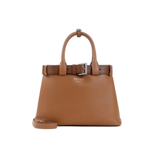 Prada Crossbody Bag Buckle Handbag Brown