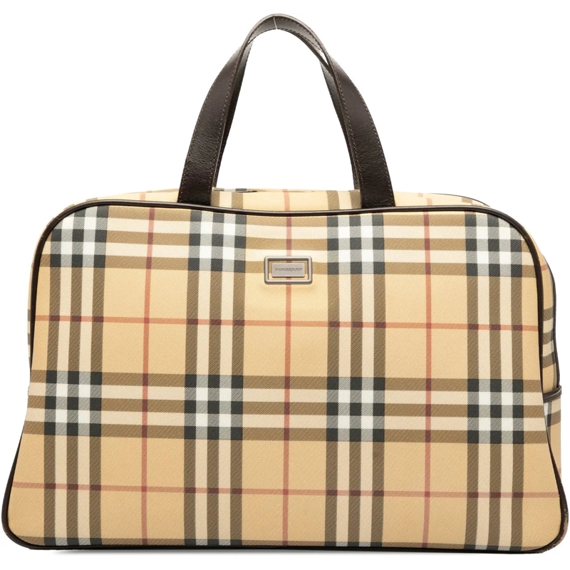 Burberry Weekender House Check Canvas Travel Bag braun