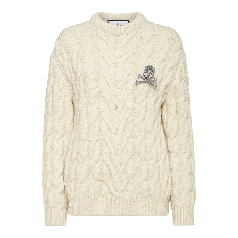 Philipp Plein  Rundhalspullover weiss