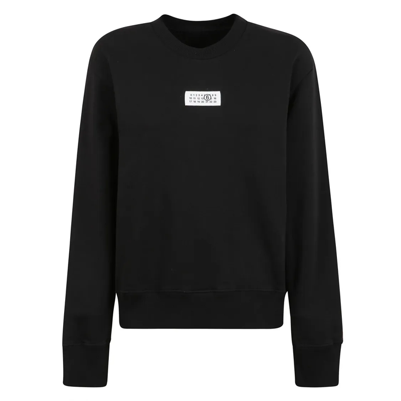 MM6 Maison Margiela  Oversized Knit Sweatshirt Black