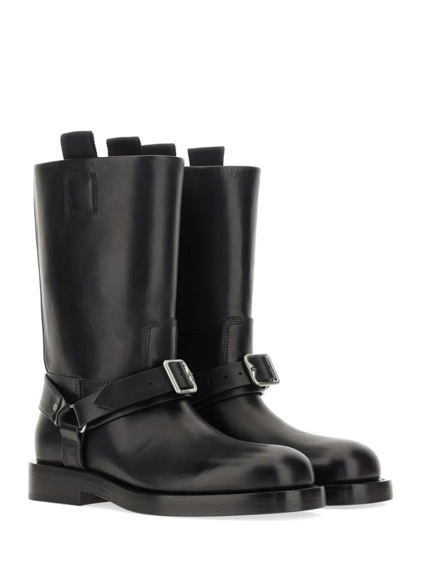Thumbnail - Burberry Stiefel - Knee-High Saddle Boots With Buckle Detail - Gr. 40 (EU) - in Schwarz - für Damen