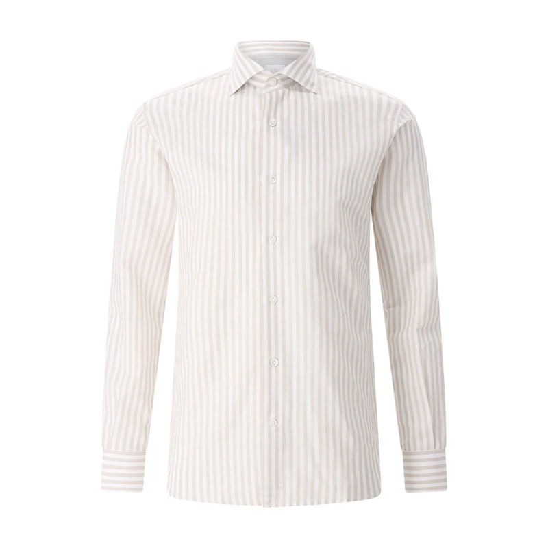 Eleventy T-shirt Hemd aus Baumwolle & Leinen beige