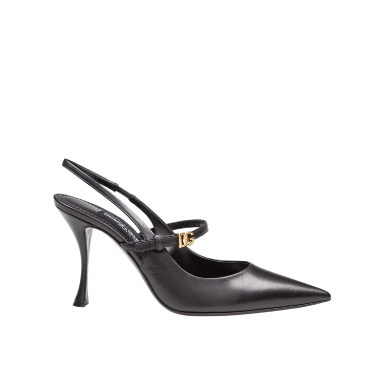 Dolce&Gabbana Pumps Black Nappa Leather Slingbacks Black