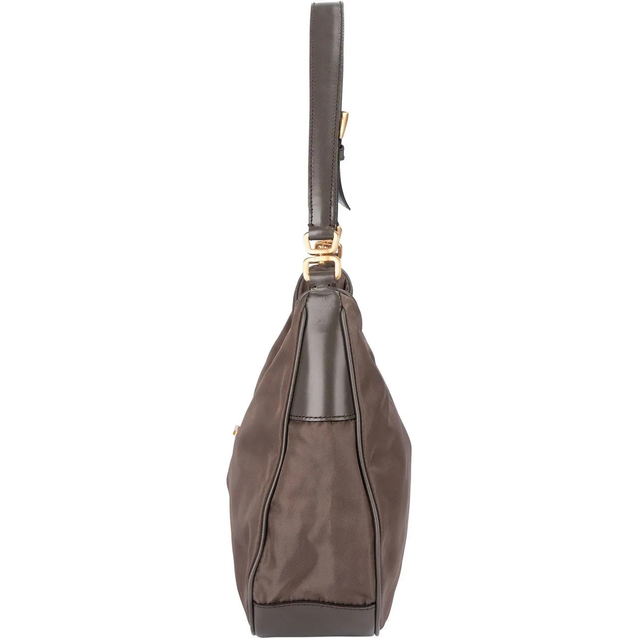 Thumbnail - Prada Crossbody Bags - Prada Grey Nylon Triangle Turnlock Shoulder Bag - Gr. unisize - in Bunt - für Damen