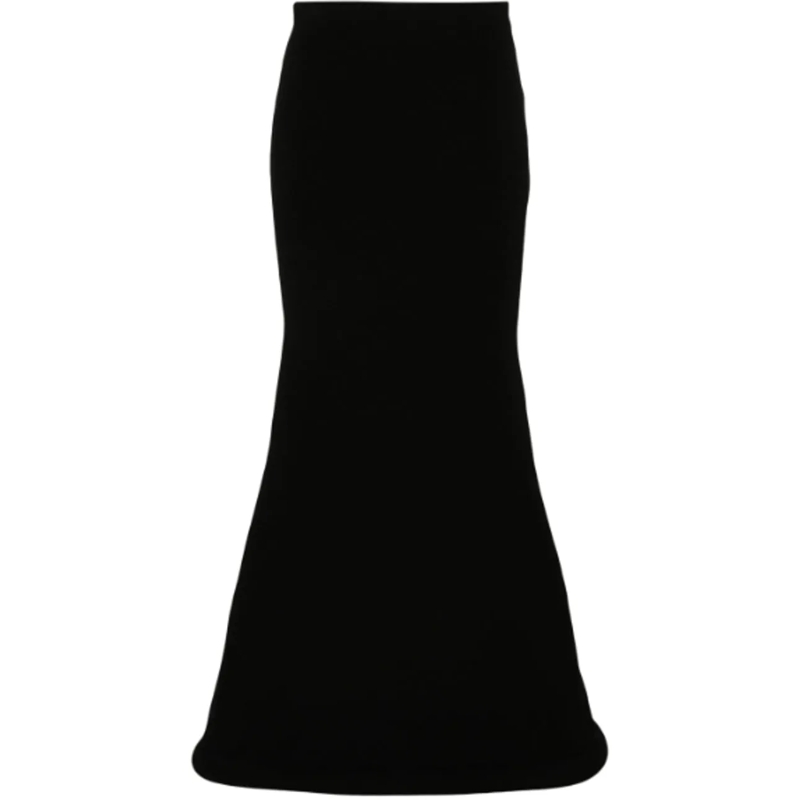 Jean Paul Gaultier Midirock Jersey Viscose Long Skirt With Foam Detail Black schwarz
