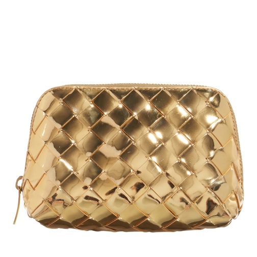 Bottega Veneta Make-Up Täschchen Beauty Pouch in Metallic Gold / Brass