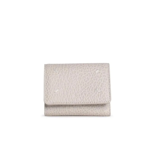 Maison Margiela Tri-Fold Portemonnee Ivory Leather Wallet White