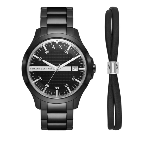 Armani Exchange Three-Hand Date Stainless Steel Wa Black Quartz Horloge