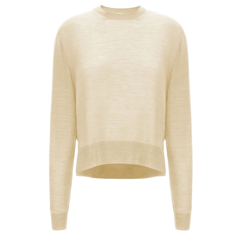 Jil Sander Pullover Wool And Cashmere Blend Sweater Neutrals